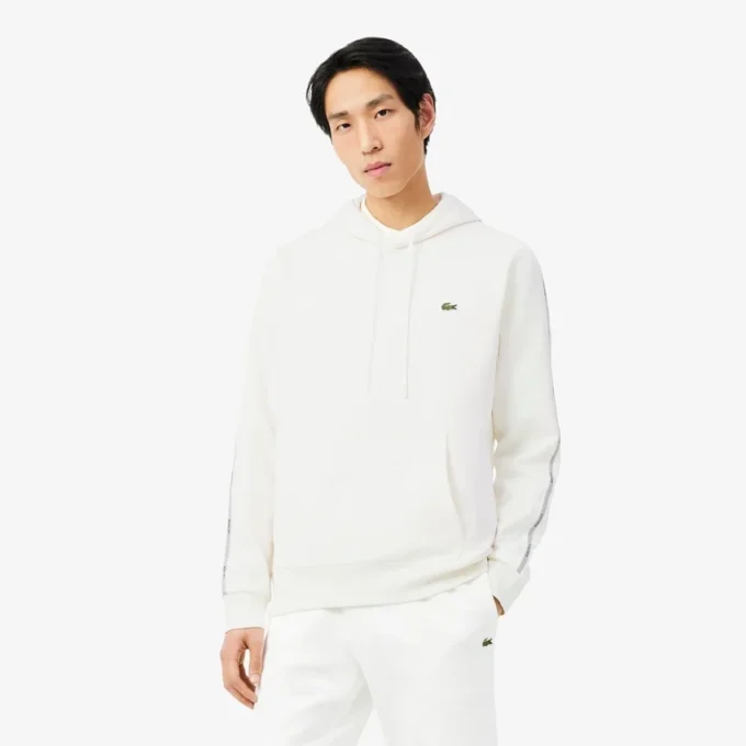Logo Şeritli Fermuarlı Kapüşonlu Sweatshirt