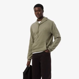Logo Şeritli Fermuarlı Kapüşonlu Sweatshirt