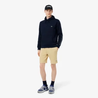 Logo Şeritli Fermuarlı Kapüşonlu Sweatshirt