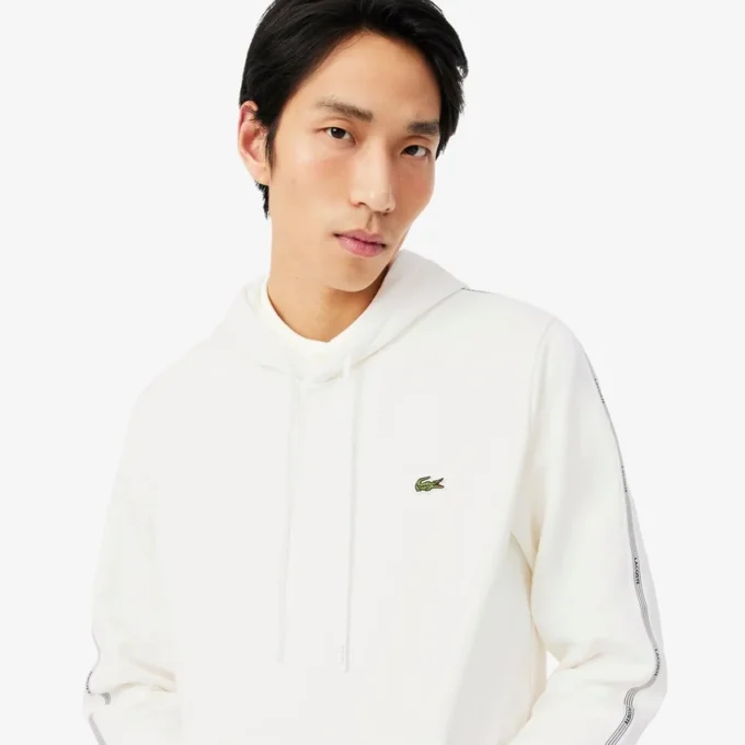 Logo Şeritli Fermuarlı Kapüşonlu Sweatshirt