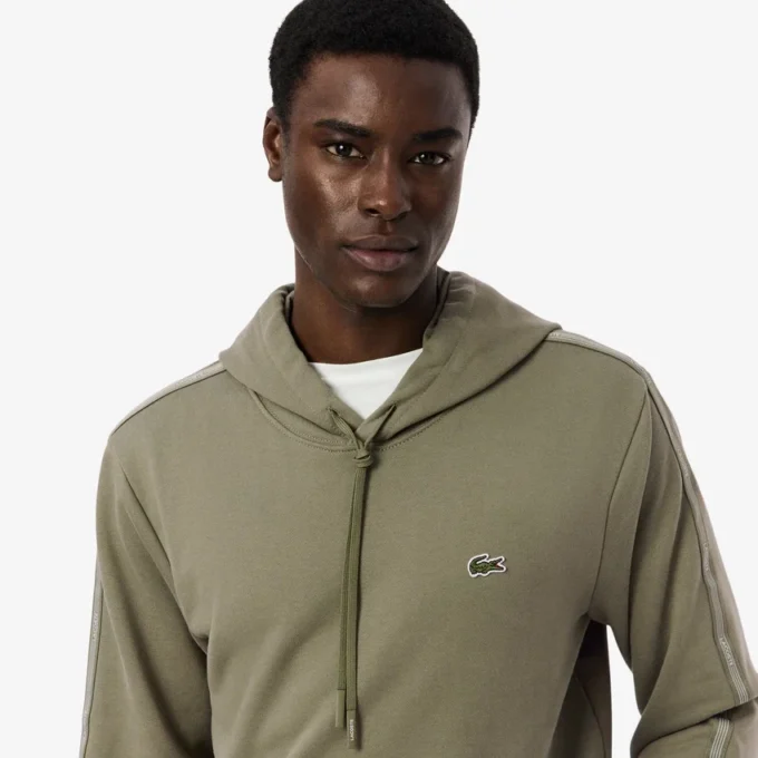 Logo Şeritli Fermuarlı Kapüşonlu Sweatshirt