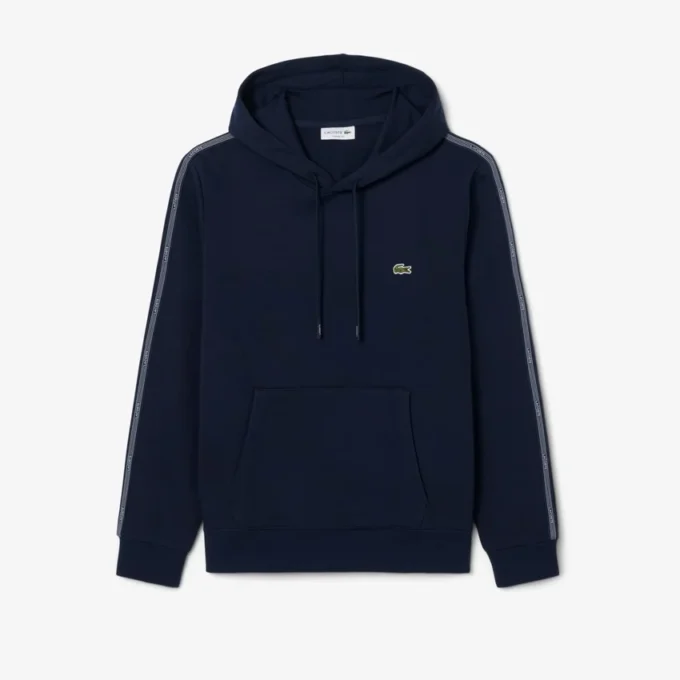 Logo Şeritli Fermuarlı Kapüşonlu Sweatshirt