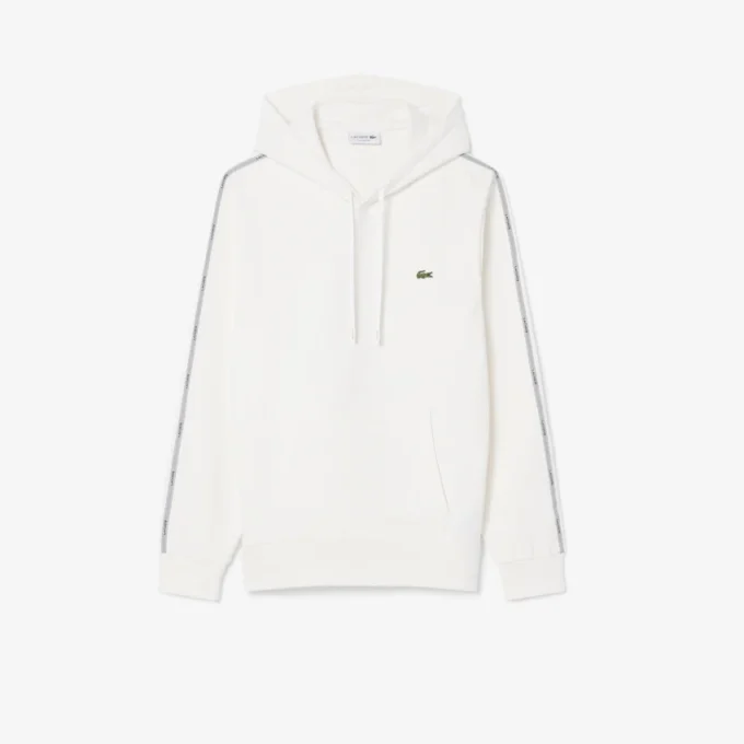 Logo Şeritli Fermuarlı Kapüşonlu Sweatshirt