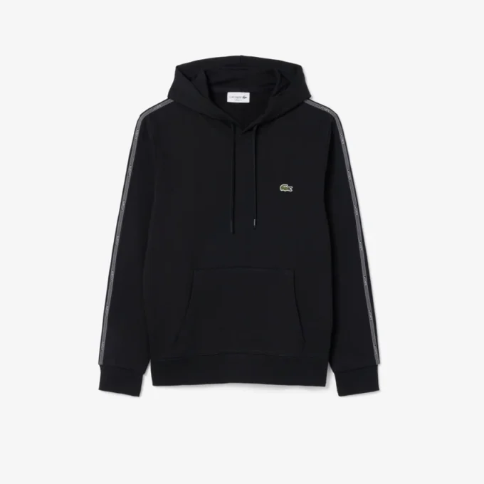 Logo Şeritli Fermuarlı Kapüşonlu Sweatshirt