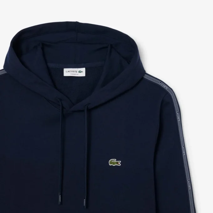 Logo Şeritli Fermuarlı Kapüşonlu Sweatshirt