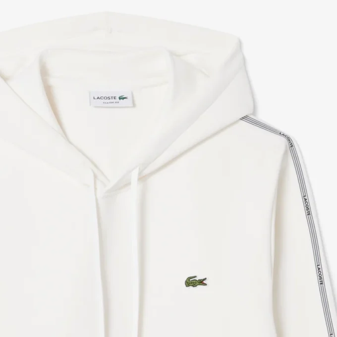 Logo Şeritli Fermuarlı Kapüşonlu Sweatshirt