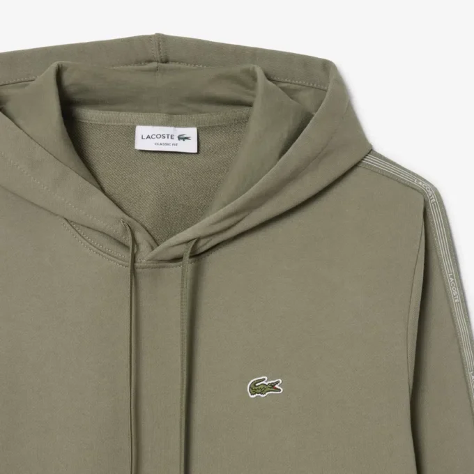 Logo Şeritli Fermuarlı Kapüşonlu Sweatshirt