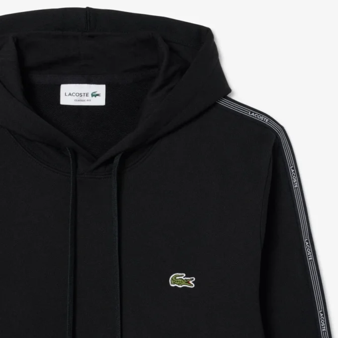 Logo Şeritli Fermuarlı Kapüşonlu Sweatshirt