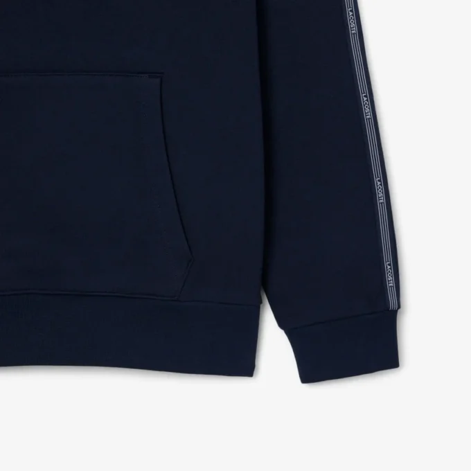 Logo Şeritli Fermuarlı Kapüşonlu Sweatshirt