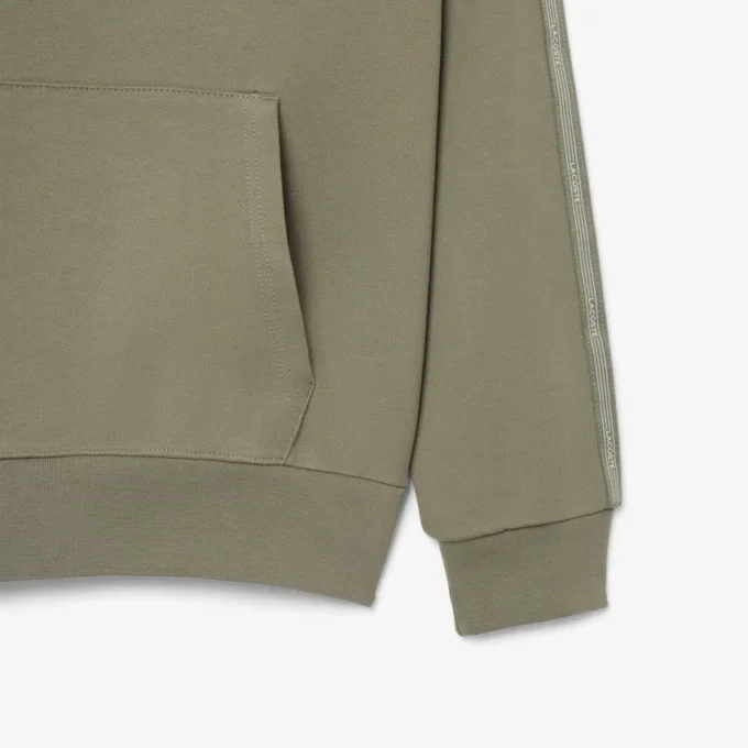 Logo Şeritli Fermuarlı Kapüşonlu Sweatshirt