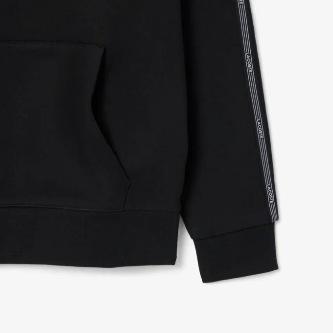 Logo Şeritli Fermuarlı Kapüşonlu Sweatshirt