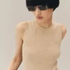 Merinos Yünü 3D Örgü Kolsuz Kazak