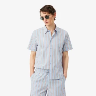 Normal Kesim Çizgili Poplin Gömlek