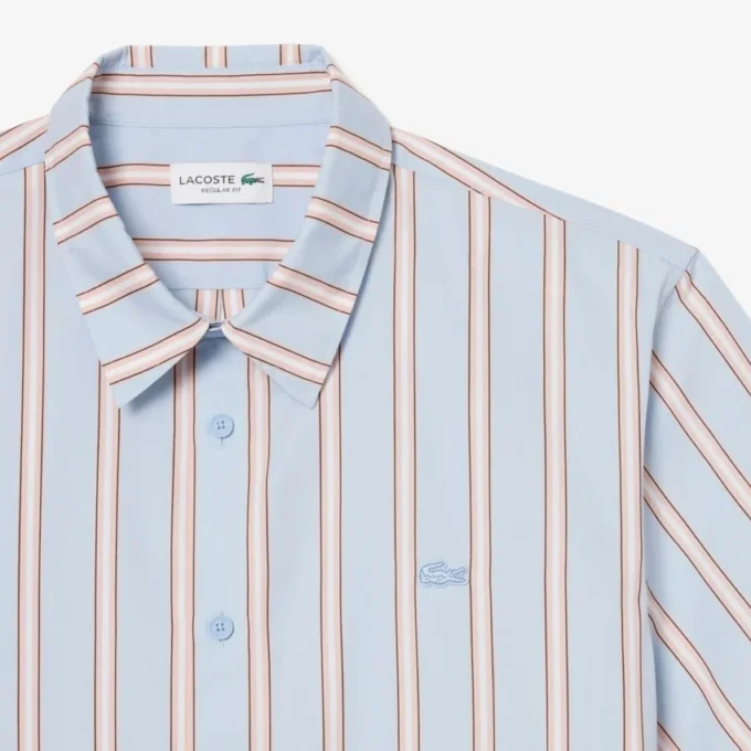 Normal Kesim Çizgili Poplin Gömlek