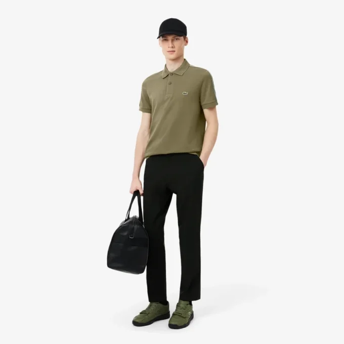 Normal Kesim Logo Şeritli Polo Tişört