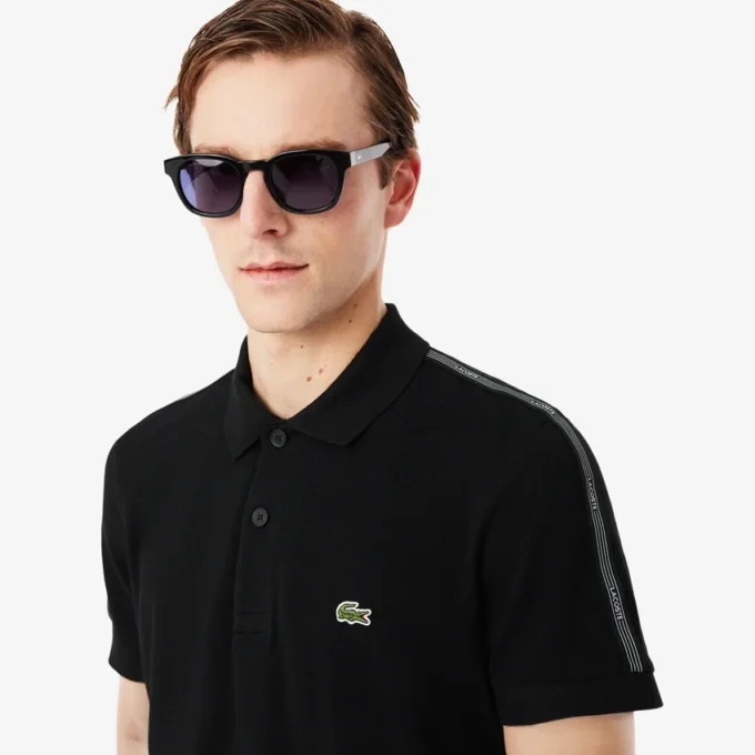 Normal Kesim Logo Şeritli Polo Tişört