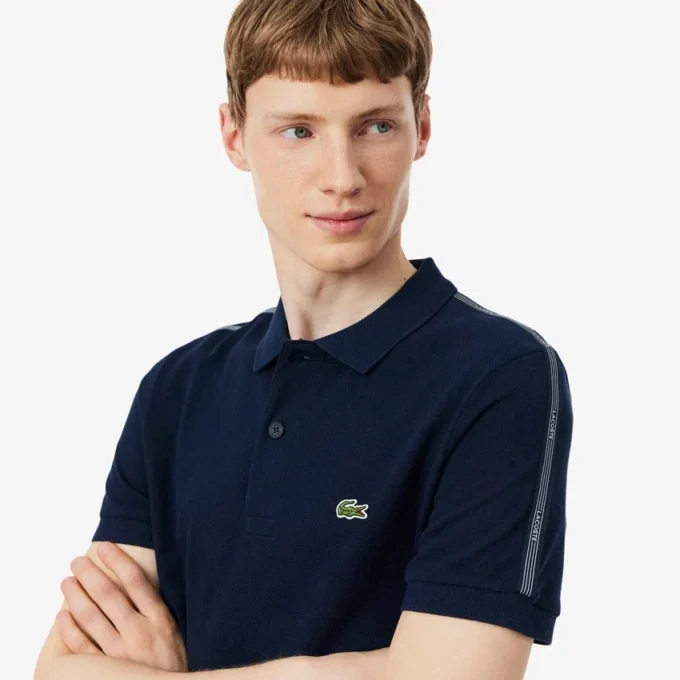Normal Kesim Logo Şeritli Polo Tişört