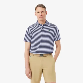 Normal Kesim Ultra Dry Çizgili Golf Polo Tişörtü