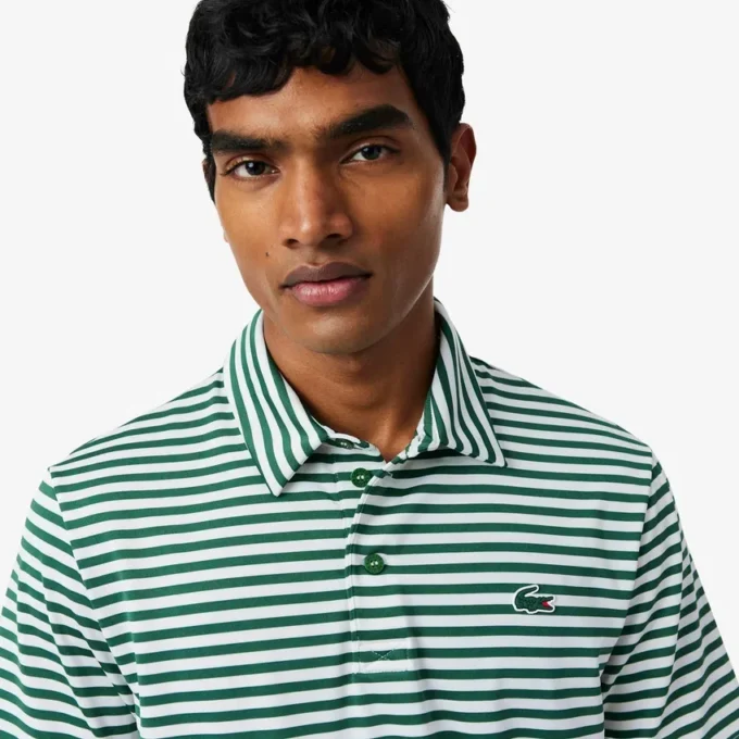 Normal Kesim Ultra Dry Çizgili Golf Polo Tişörtü