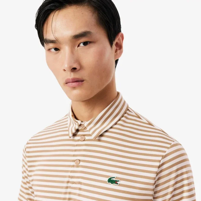 Normal Kesim Ultra Dry Çizgili Golf Polo Tişörtü