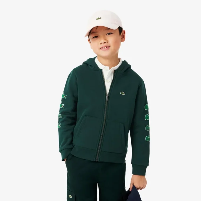 Çocuk Baskılı Polar Fermuarlı Kapüşonlu Sweatshirt