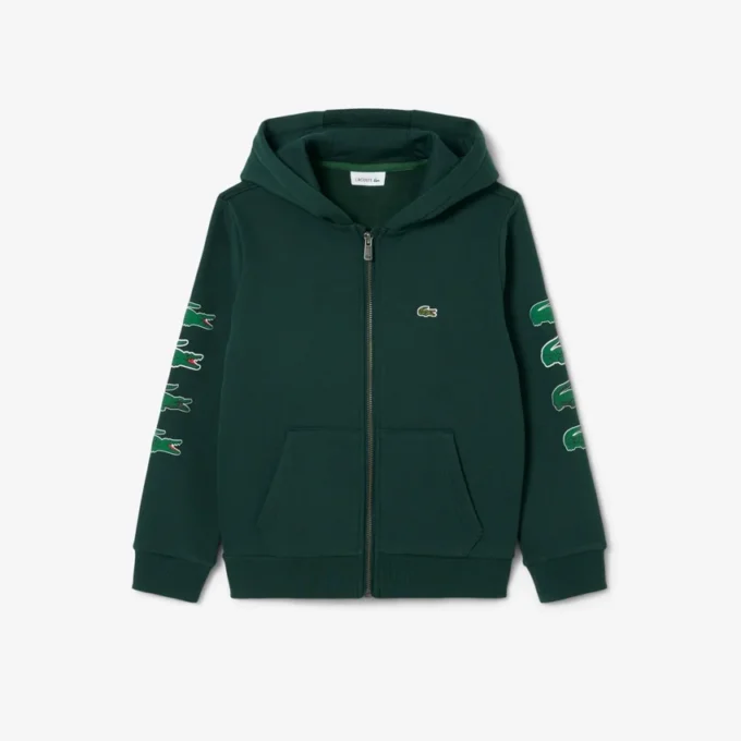 Çocuk Baskılı Polar Fermuarlı Kapüşonlu Sweatshirt