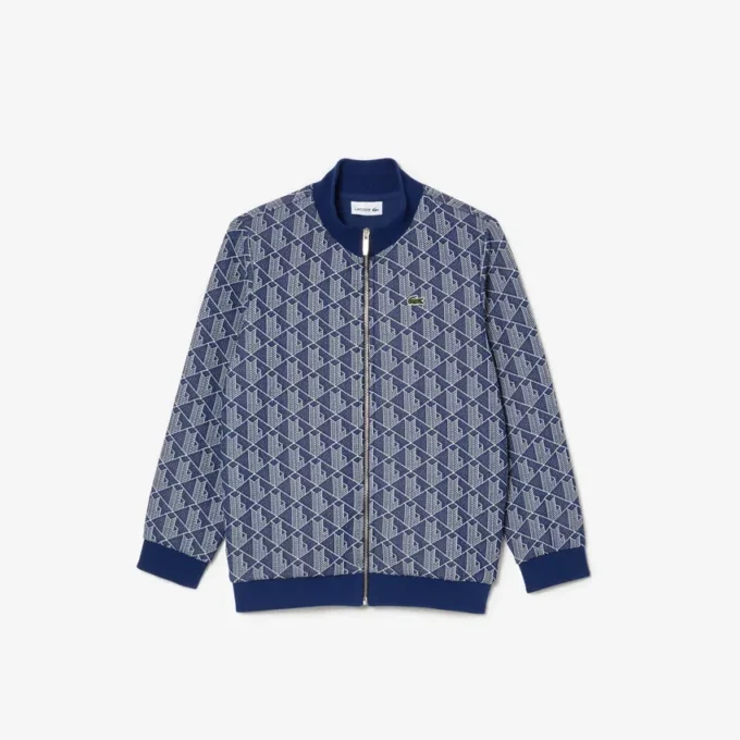 Çocuk Yüksek Yakalı Fermuarlı Paris Monogram Sweatshirt