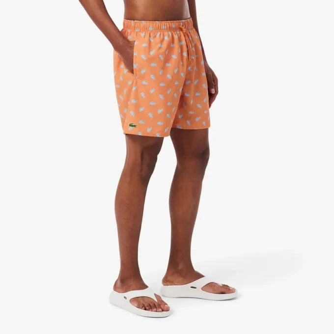 Orta Uzunlukta Timsah Desenli Plaj Giyim Bokserleri