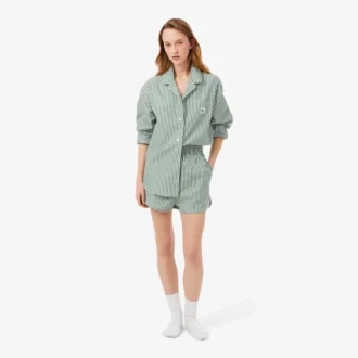 Oversized Çizgili Poplin Pijama Takımı
