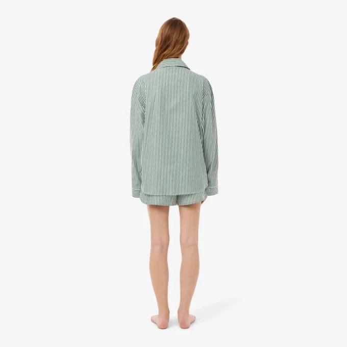 Oversized Çizgili Poplin Pijama Takımı