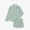 Oversized Çizgili Poplin Pijama Takımı