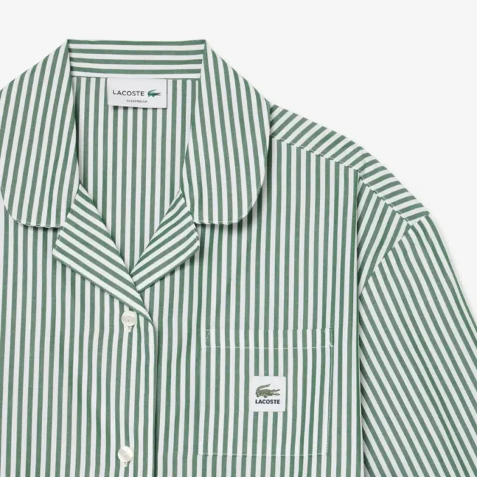 Oversized Çizgili Poplin Pijama Takımı