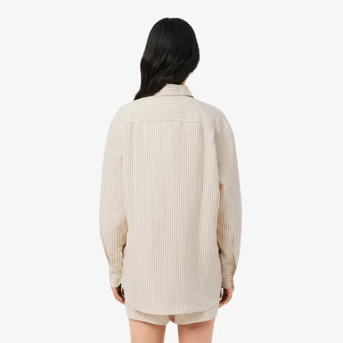 Oversized Keten Blend Gömlek