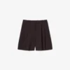Oversized Yün Blend Pileli Bermuda Şort