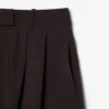 Oversized Yün Blend Pileli Bermuda Şort