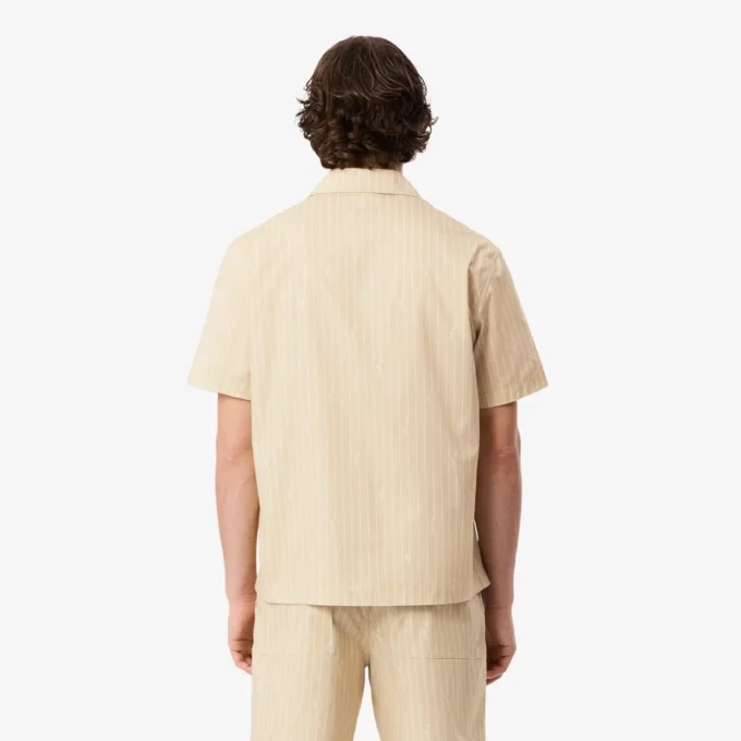 Rahat Kesim Desenli Twill Gömlek