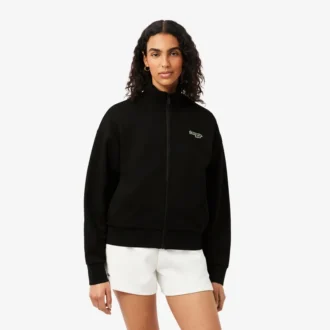 Rahat Kesim Fermuarlı Rozetli Sweatshirt