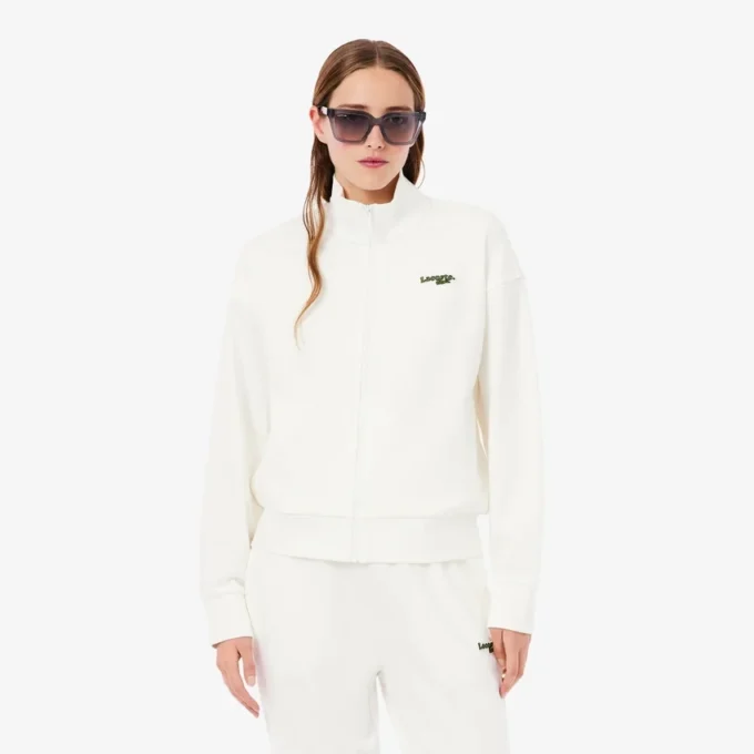 Rahat Kesim Fermuarlı Rozetli Sweatshirt