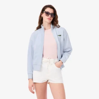 Rahat Kesim Fermuarlı Rozetli Sweatshirt