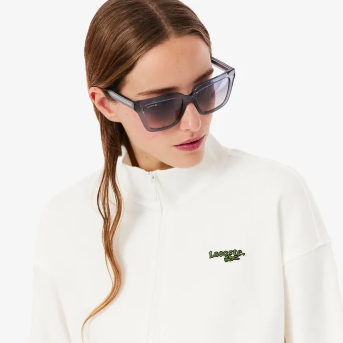 Rahat Kesim Fermuarlı Rozetli Sweatshirt