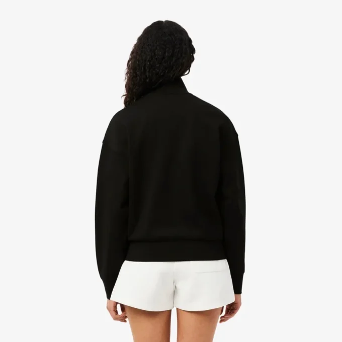 Rahat Kesim Fermuarlı Rozetli Sweatshirt