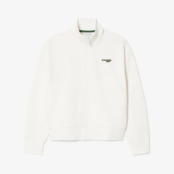 Rahat Kesim Fermuarlı Rozetli Sweatshirt