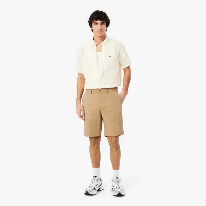 Regular Fit Streç Pamuklu Chino Bermuda Şort
