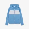 Renk Bloklu Fermuarlı Kapüşonlu Sweatshirt