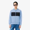 Renk Bloklu Fermuarlı Kapüşonlu Sweatshirt