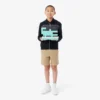 Renk Bloklu Fermuarlı Kapüşonlu Sweatshirt