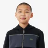 Renk Bloklu Fermuarlı Kapüşonlu Sweatshirt