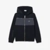 Renk Bloklu Fermuarlı Kapüşonlu Sweatshirt