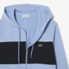Renk Bloklu Fermuarlı Kapüşonlu Sweatshirt