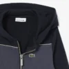 Renk Bloklu Fermuarlı Kapüşonlu Sweatshirt